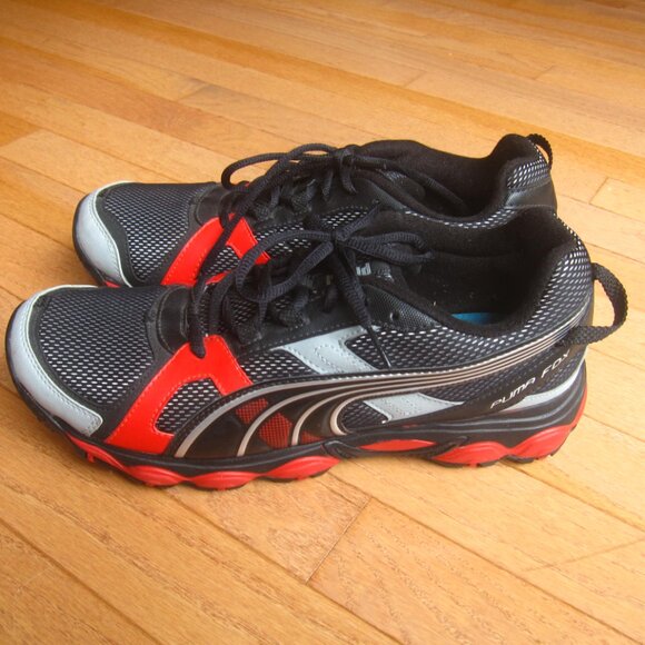 Puma Fox Men's Running Shoes Size 10.5 Eco Ortholite Archtec black red gray - Picture 1 of 12